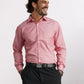 Park Avenue Red Structure Slim Fit Cotton Blend Formal Shirt