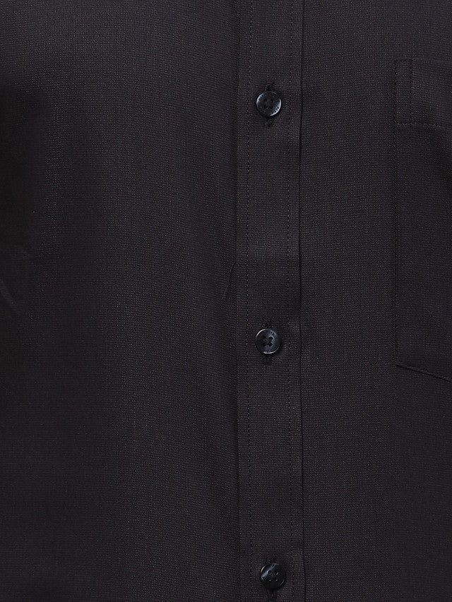 Park Avenue Black Structure Slim Fit Cotton Blend Formal Shirt