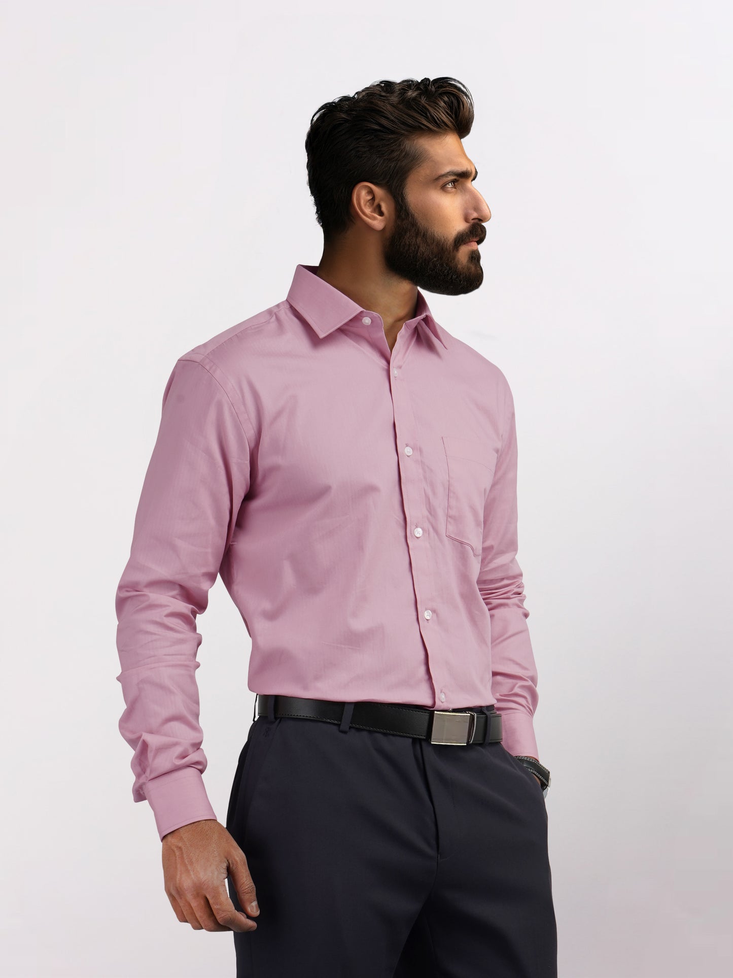 Park Avenue Pink Structure Slim Fit Full Sleeve Cotton Shirt