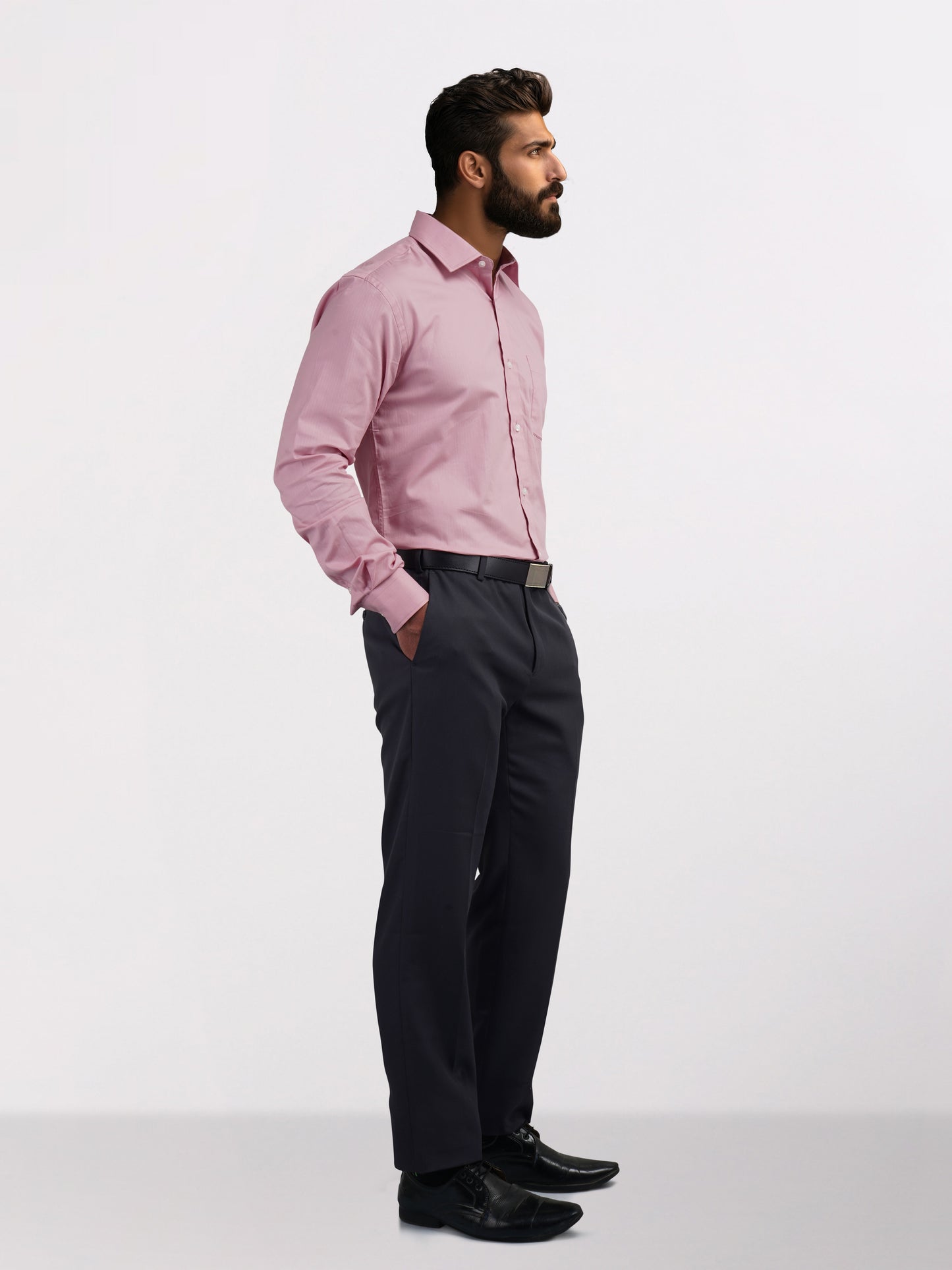 Park Avenue Pink Structure Slim Fit Full Sleeve Cotton Shirt