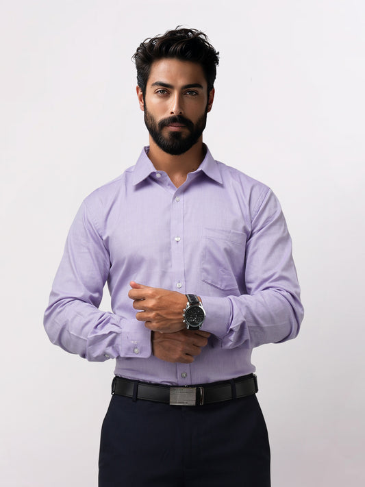 Park Avenue Purple Structure Slim Fit Cotton Formal Shirt