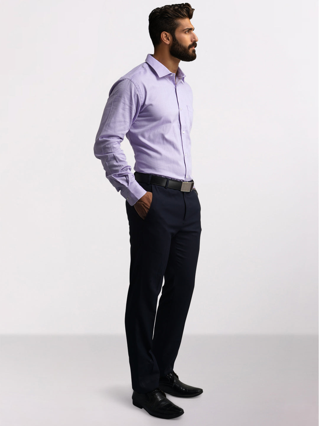 Park Avenue Purple Structure Slim Fit Cotton Formal Shirt