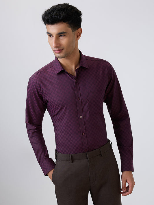 Park Avenue Maroon Formal Shirt