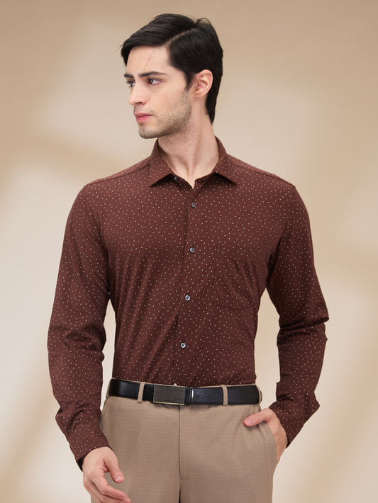 Park Avenue Brown Formal Shirt