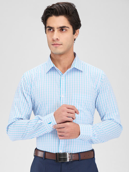 Park Avenue Men Green Slim Fit Checks Formal Shirt