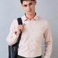 Park Avenue Men Orange Slim Fit Checks Formal Shirt