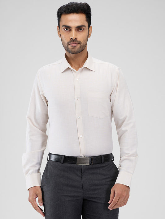Park Avenue Brown Structure Slim Fit Cotton Blend Formal Shirt