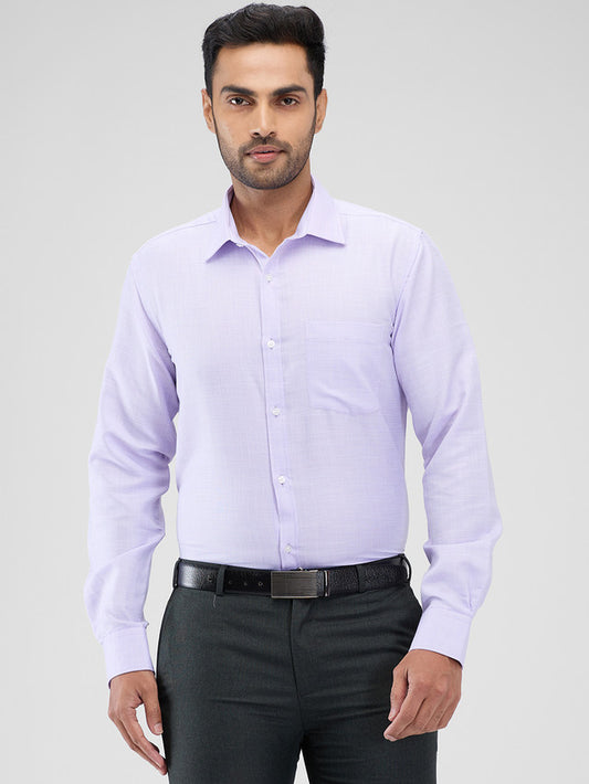 Park Avenue Purple Structure Slim Fit Cotton Blend Formal Shirt