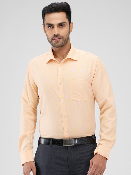 Park Avenue Orange Structure Slim Fit Cotton Blend Formal Shirt