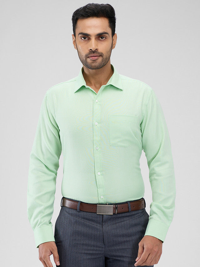 Park Avenue Men Green Slim Fit Structure Formal Shirt