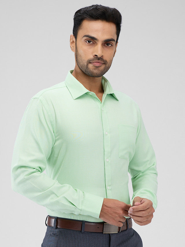 Park Avenue Men Green Slim Fit Structure Formal Shirt