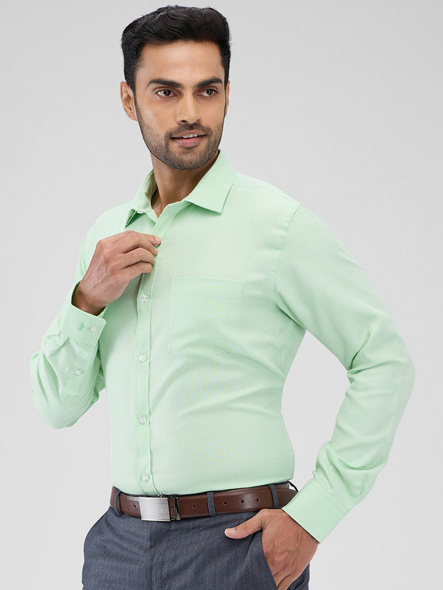Park Avenue Men Green Slim Fit Structure Formal Shirt
