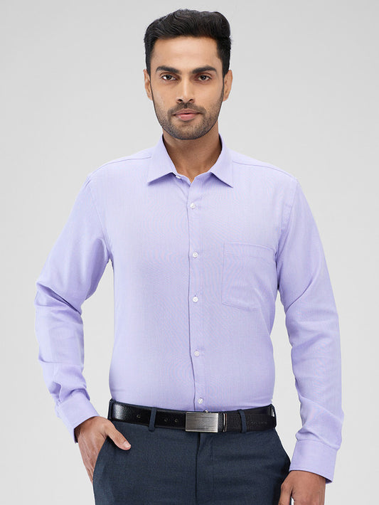 Park Avenue Purple Structure Slim Fit Cotton Blend Formal Shirt