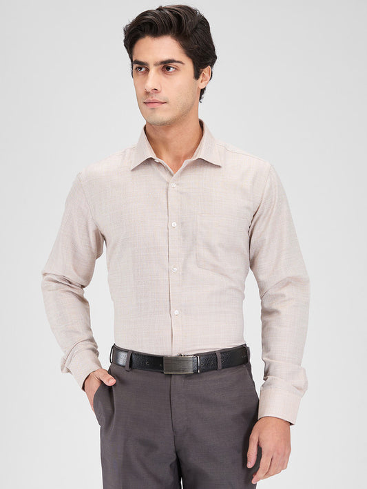 Park Avenue Men Brown Slim Fit Structure Formal Shirt