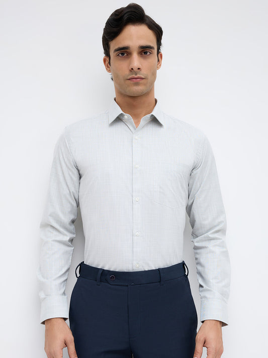Park Avenue Men Green Slim Fit Structure Formal Shirt