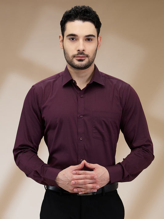 Park Avenue Maroon Formal Shirt