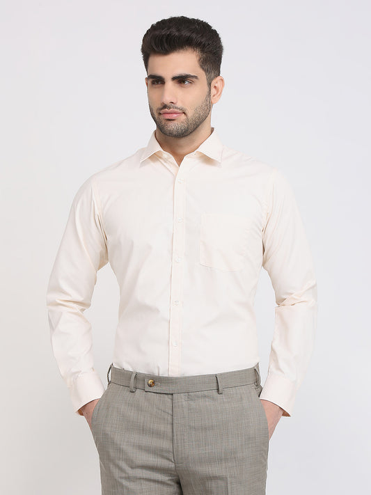 Park Avenue Men Brown Structure Slim Fit Polyester Blend Formal Shirt