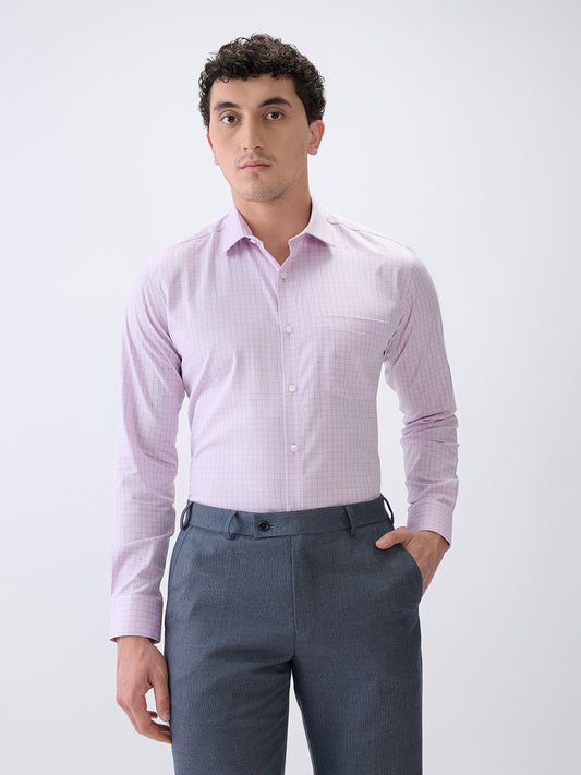 Park Avenue Men Purple Slim Fit Checks Formal Shirt