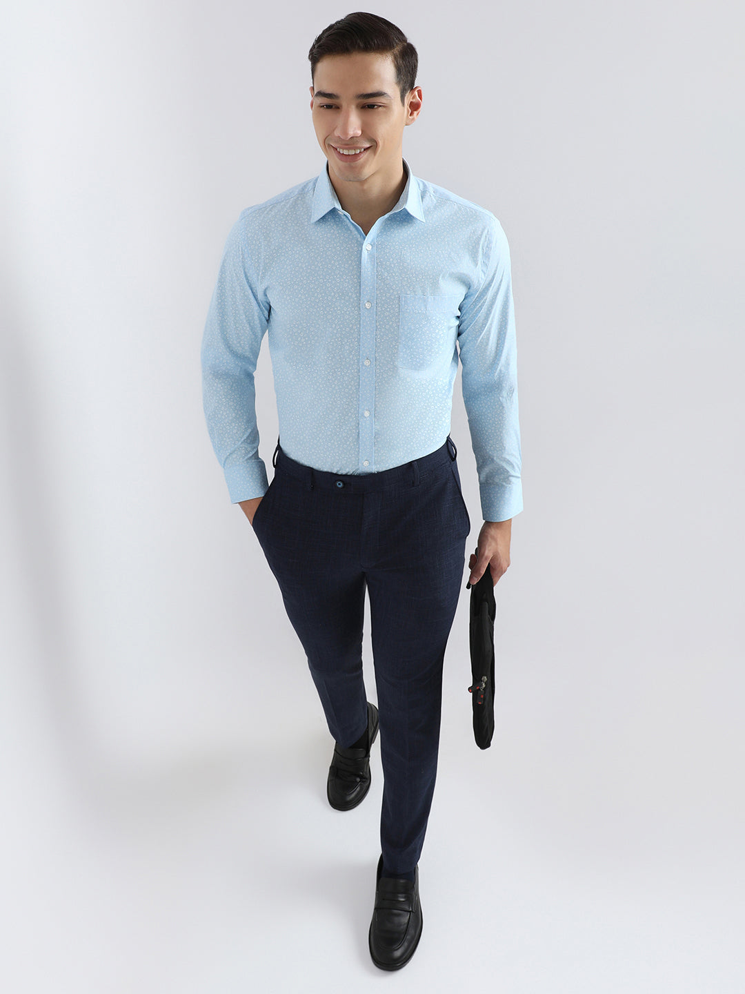 Park Avenue Men Blue Slim Fit Print Formal Shirt – MyRaymond