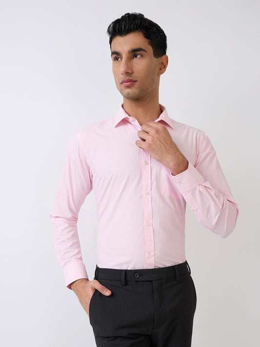 Park Avenue Men Red Slim Fit Solid Formal Shirt