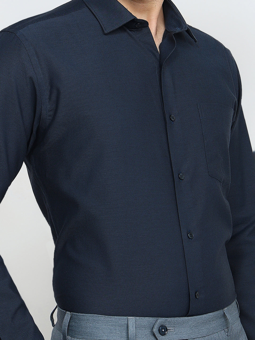 Park Avenue Men Blue Slim Fit Structure Formal Shirt – MyRaymond