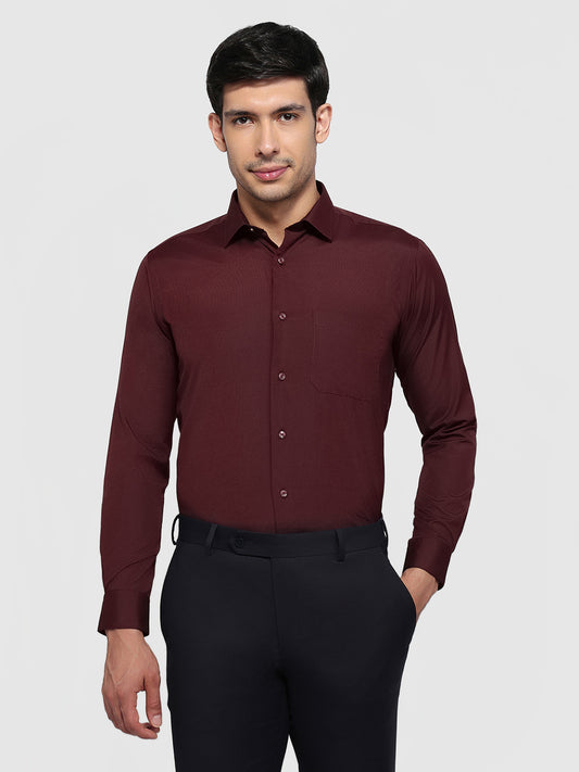 Park Avenue Maroon Formal Shirt