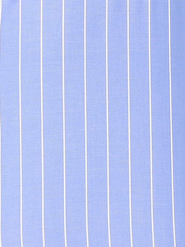 Park Avenue Blue Stripe Slim Fit Cotton Formal Shirt