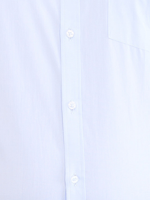 Park Avenue Blue Solid Slim Fit Cotton Formal Shirt