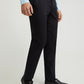 Men Black Super Slim Fit Solid Cotton Blend Trouser