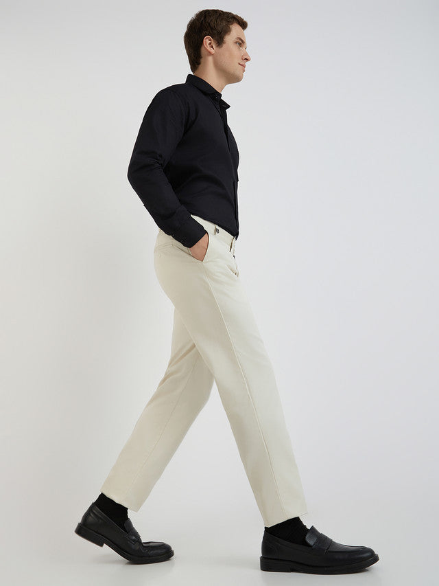 Men Slim Fit Light Grey Chinos