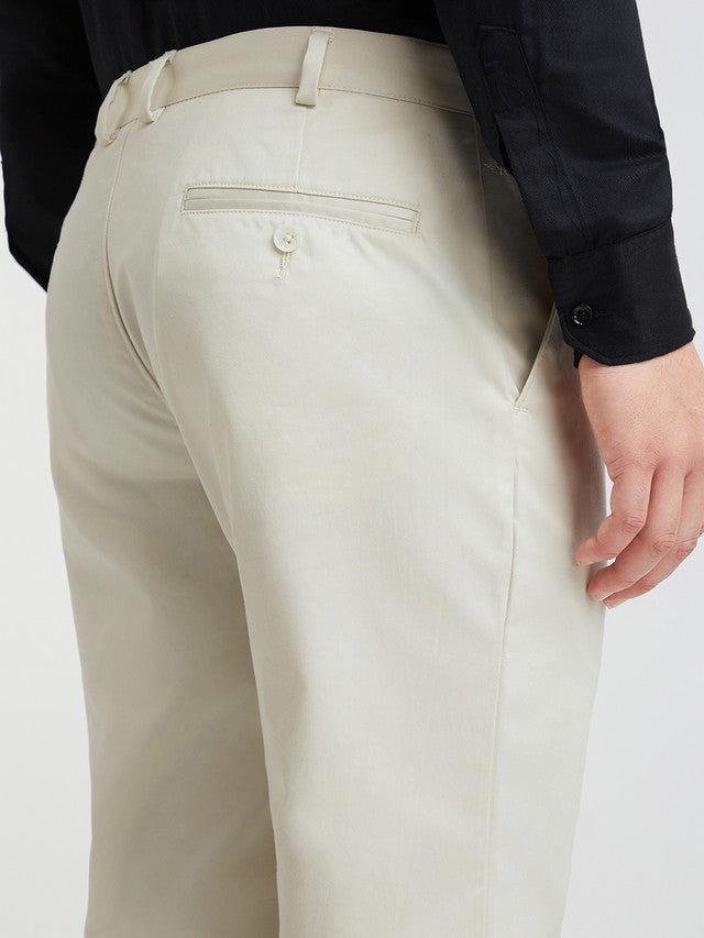 Men Slim Fit Light Grey Chinos