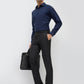 Park Avenue Men Black Slim Fit Structure Trouser