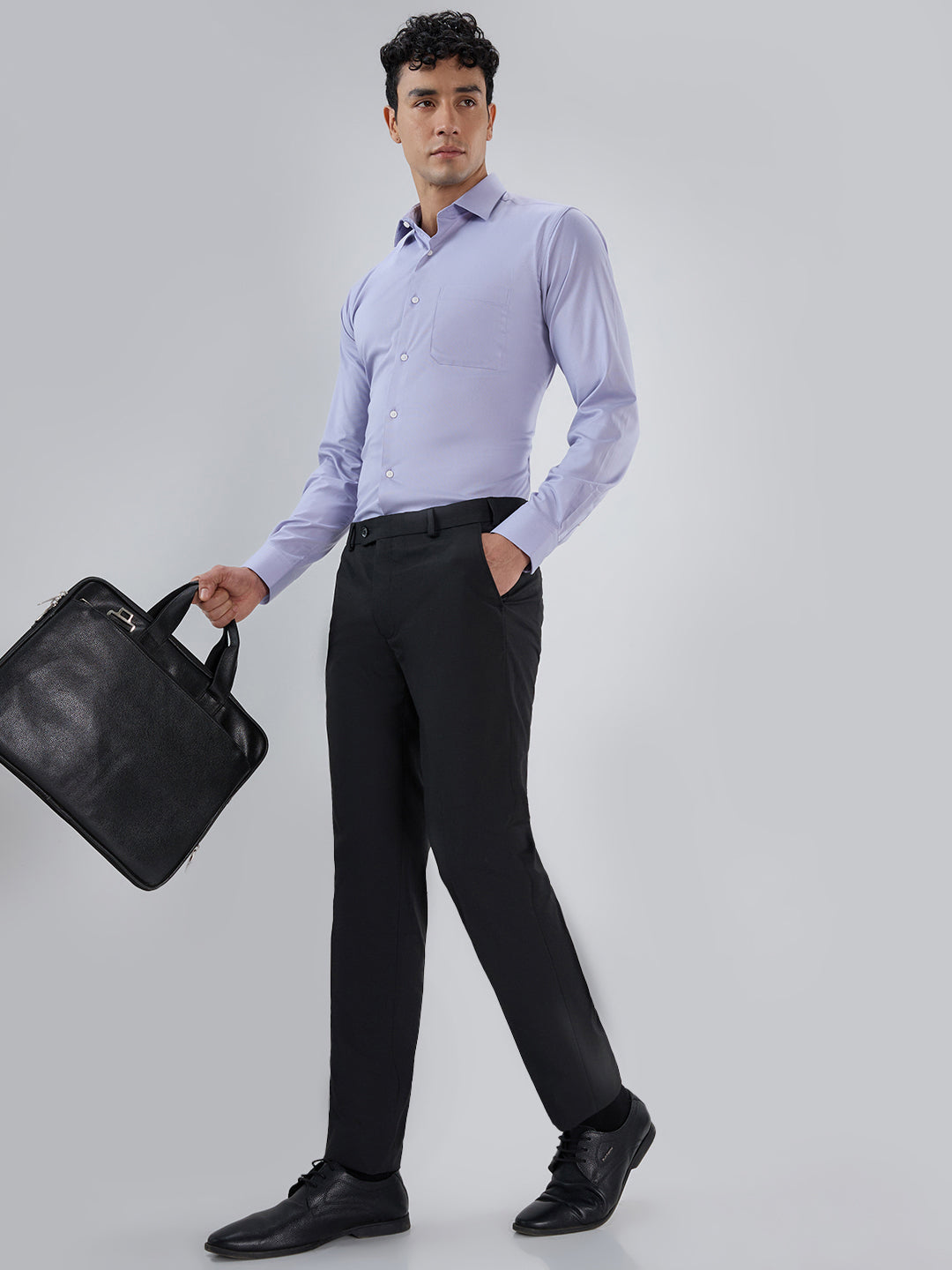 Park Avenue Men Black Slim Fit Checks Trouser