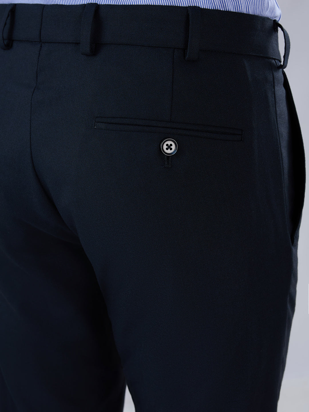 Park Avenue Men Blue Slim Fit Solid Trouser