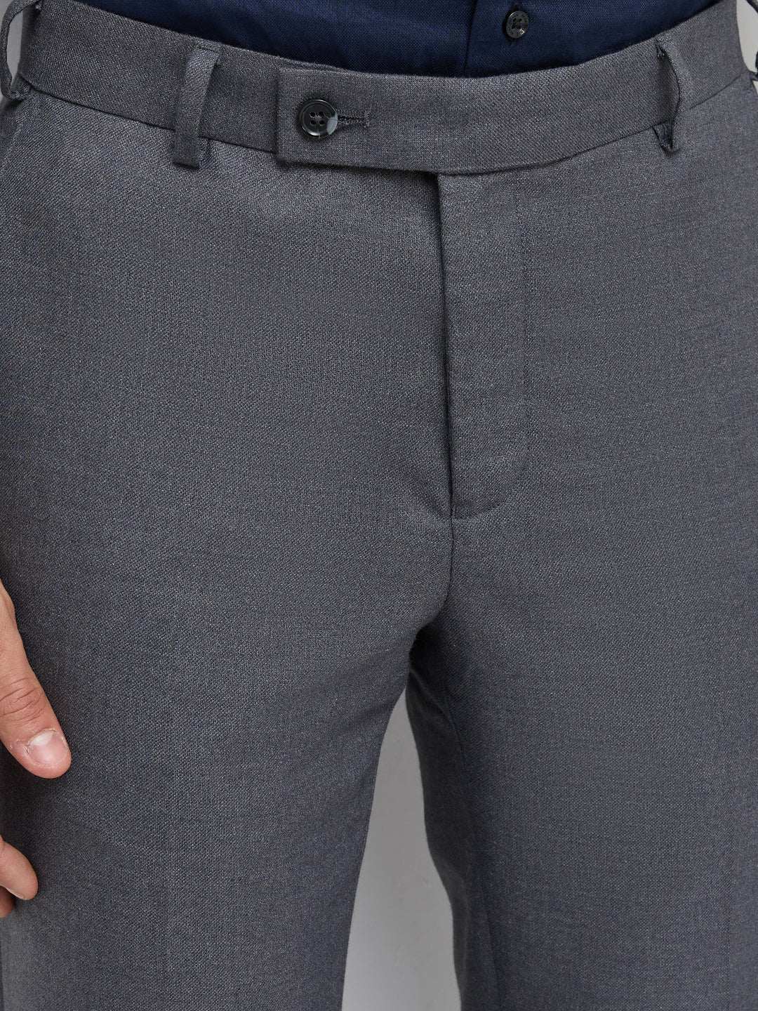 Park Avenue Men Grey Slim Fit Solid Trouser