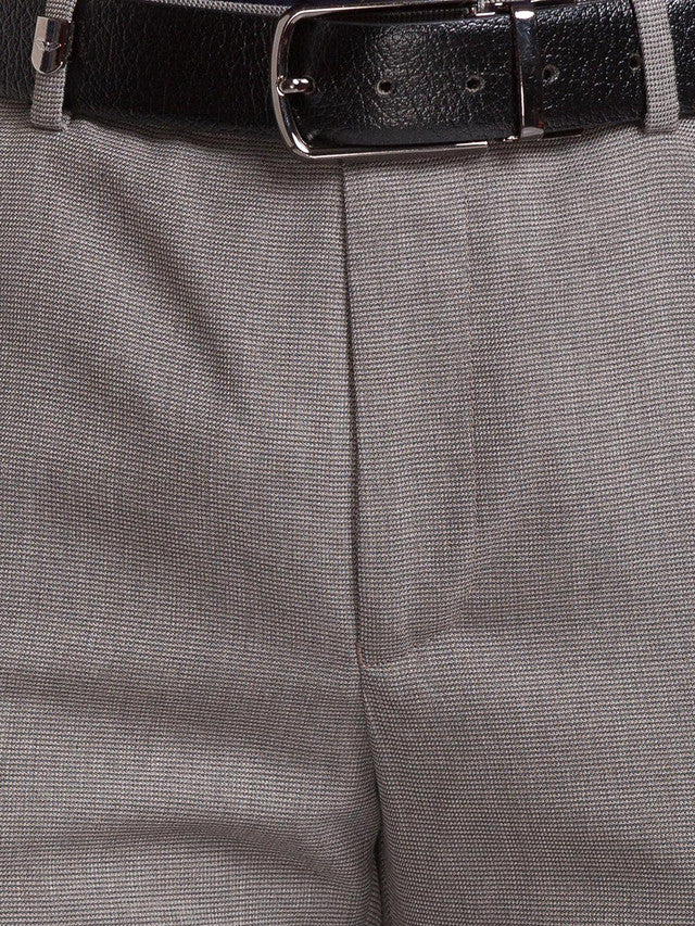 Park Avenue Grey Structure Super Slim Fit Polyester Blend Trouser