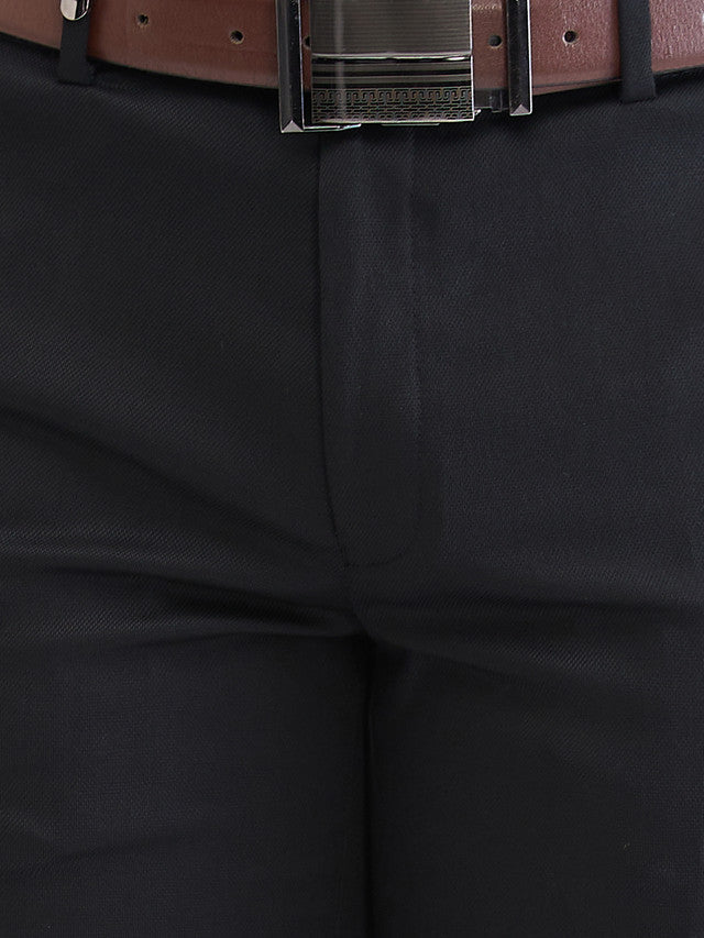 Park Avenue Black Structure Super Slim Fit Polyester Blend Trouser