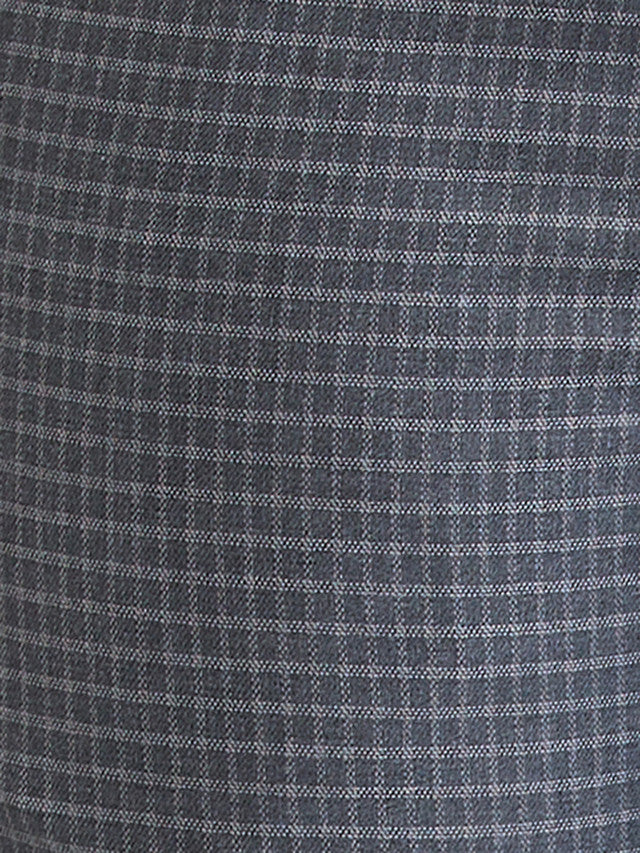 Park Avenue Grey Checks Super Slim Fit Polyester Blend Trouser