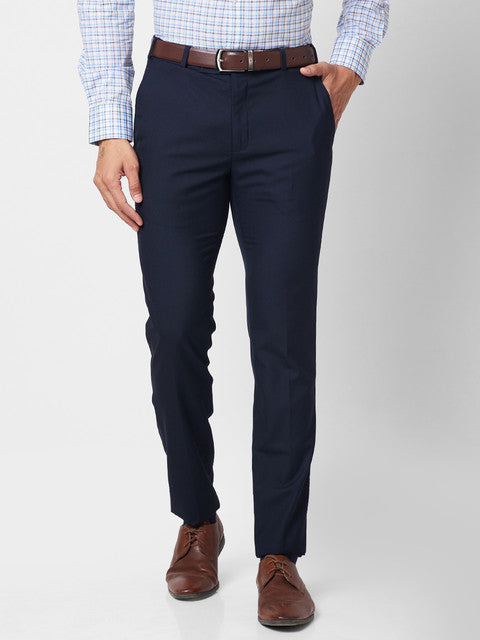 Park Avenue Men Blue Super Slim Fit Plain Trouser – MyRaymond