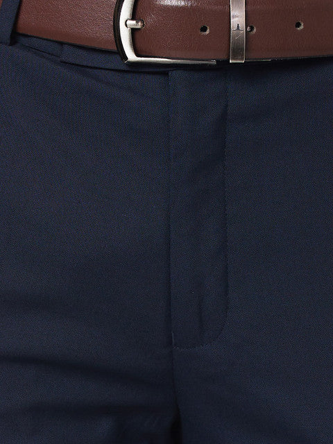 Park Avenue Men Blue Super Slim Fit Plain Trouser