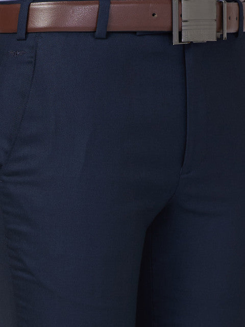 Park Avenue Men Blue Super Slim Fit Plain Trouser