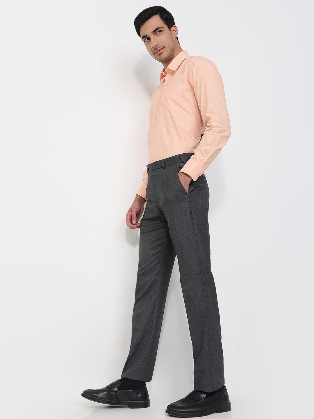 Park Avenue Men Brown Slim Fit Solid Trouser