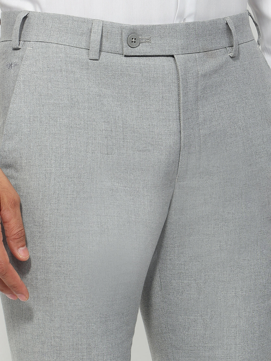 Park Avenue Men Grey Slim Fit Solid Trouser