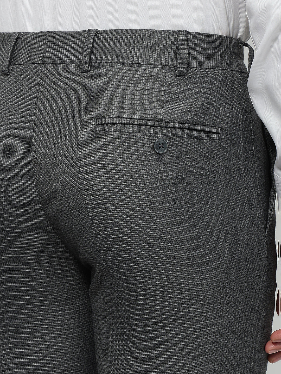 Park Avenue Men Grey Slim Fit Checks Trouser