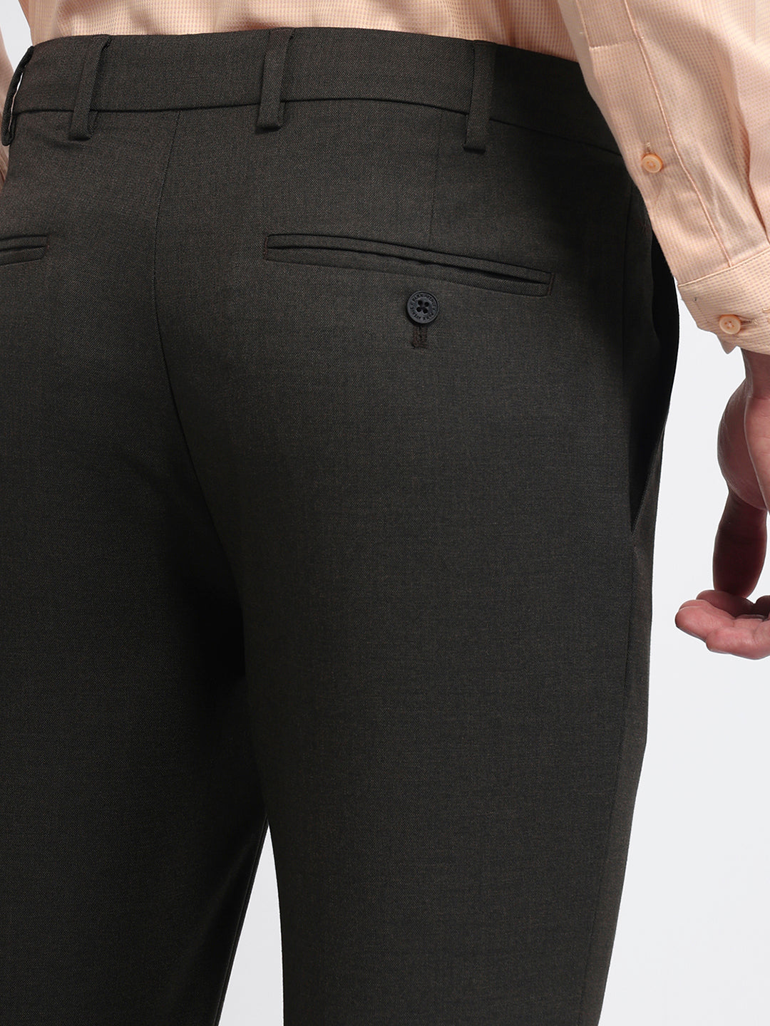 Park Avenue Men Brown Slim Fit Solid Trouser
