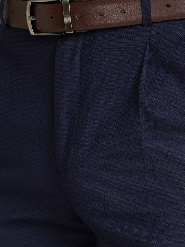 Park Avenue Men Blue Self Design Regular Fit Trouser – MyRaymond