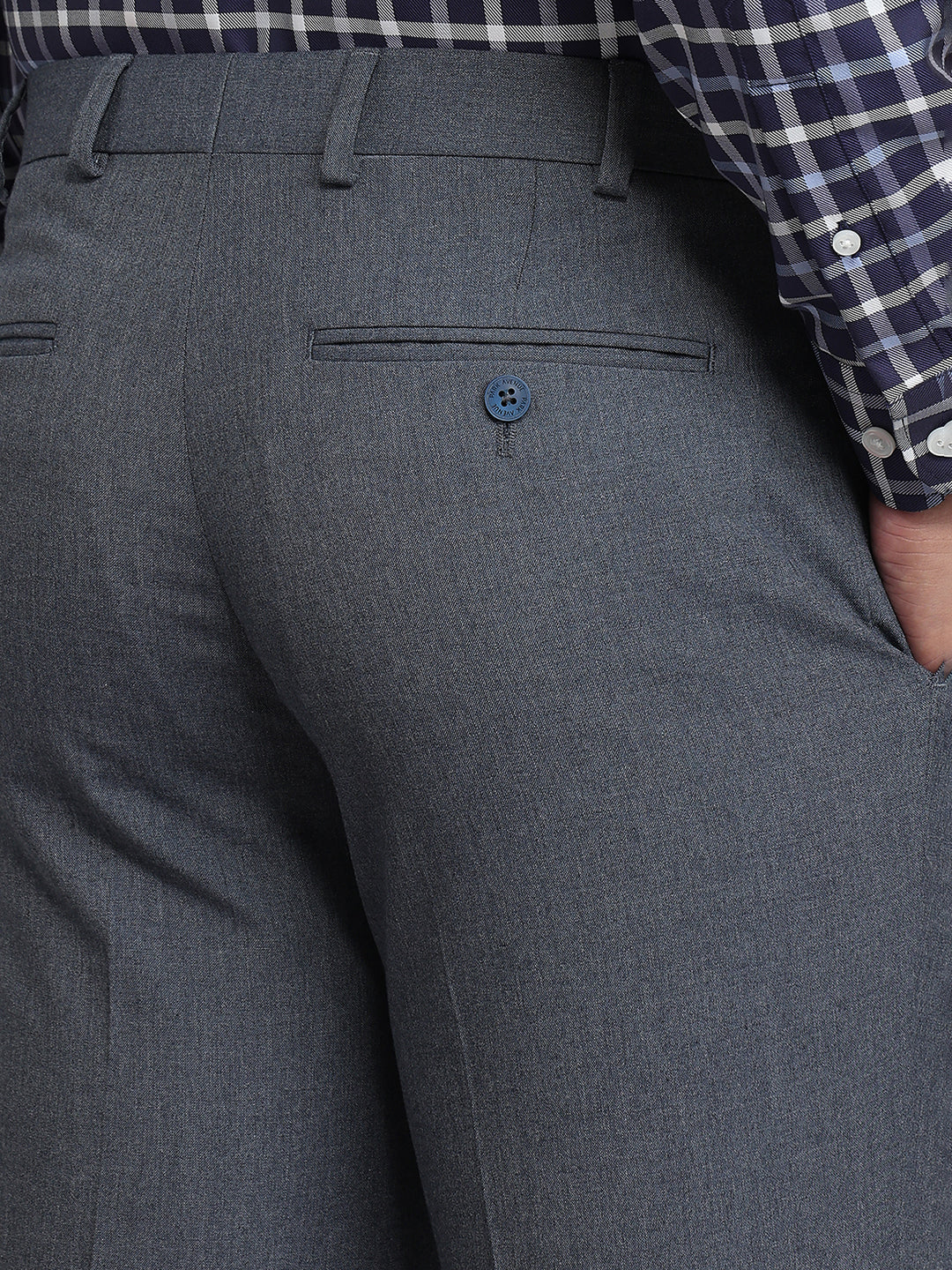 Park Avenue Men Blue Solid Trouser
