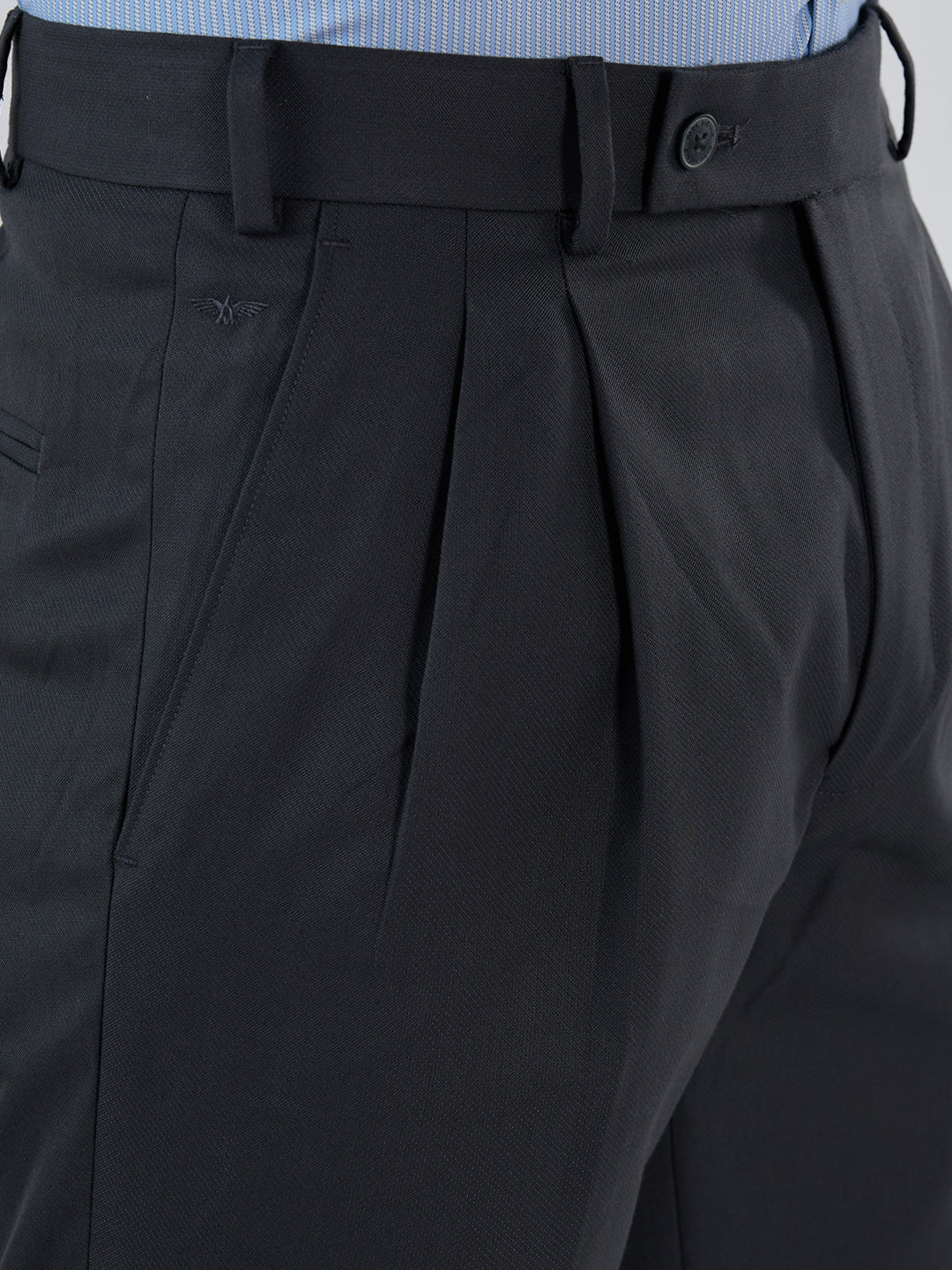 Park Avenue Men Grey Solid Trouser