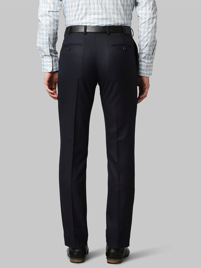 Park Avenue Blue Checks Smart Fit Cotton Trouser