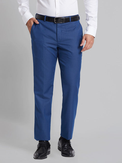 Raymond Men Blue Solid Contemporary Fit Terylene Trouser – MyRaymond 